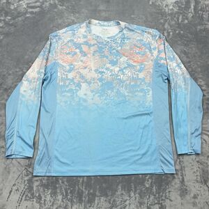 Huk Shirt Mens Size XL Blue Icon X Tide Change Long Sleeve Camo Fade